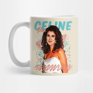 Retro Vintage Celine Dion 80s Fan Art Design Mug